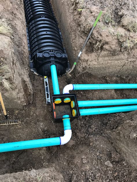 drainage field distribution box|installing a septic distribution box.